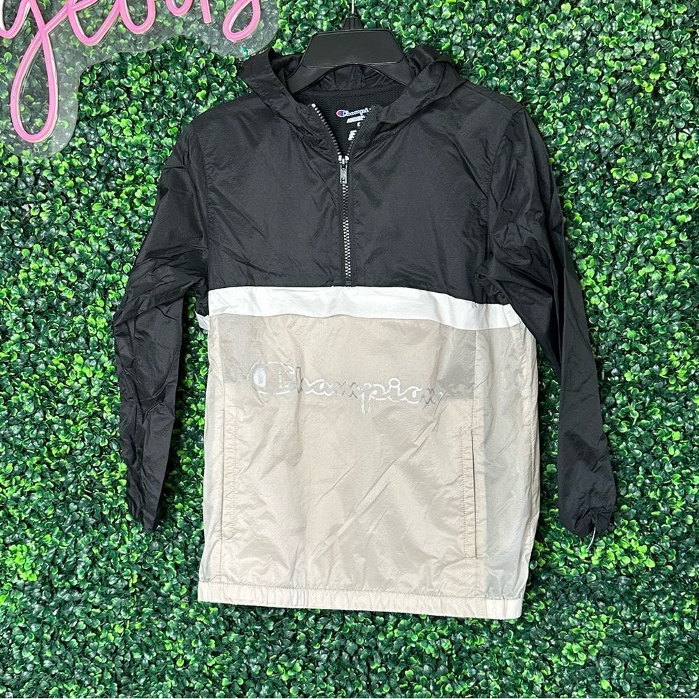 Boy’s Champion Windbreaker Hoodie Rain Jacket Sz S
